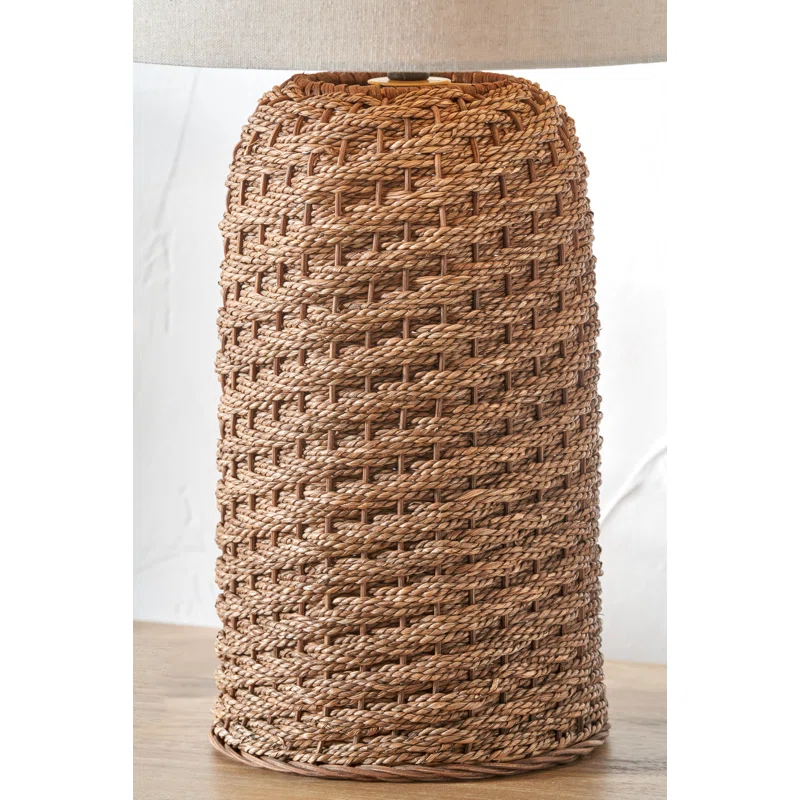 Brown Woven Seagrass Table Lamp, Lamps made from handmade materials, home decoration accessories, wholesale. 4