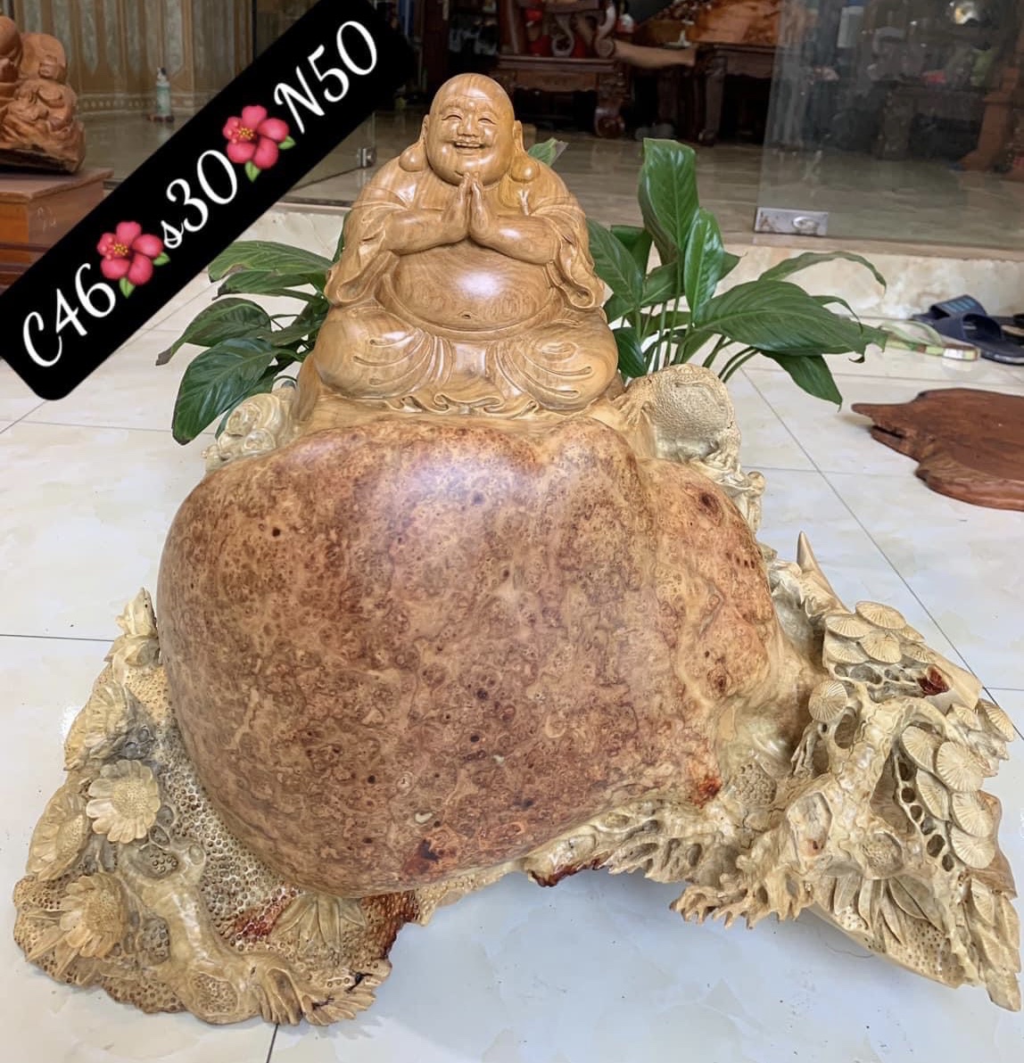 Wood carving wooden manta ray sculpture art for home decoration size 20cm with natural wooden color 1