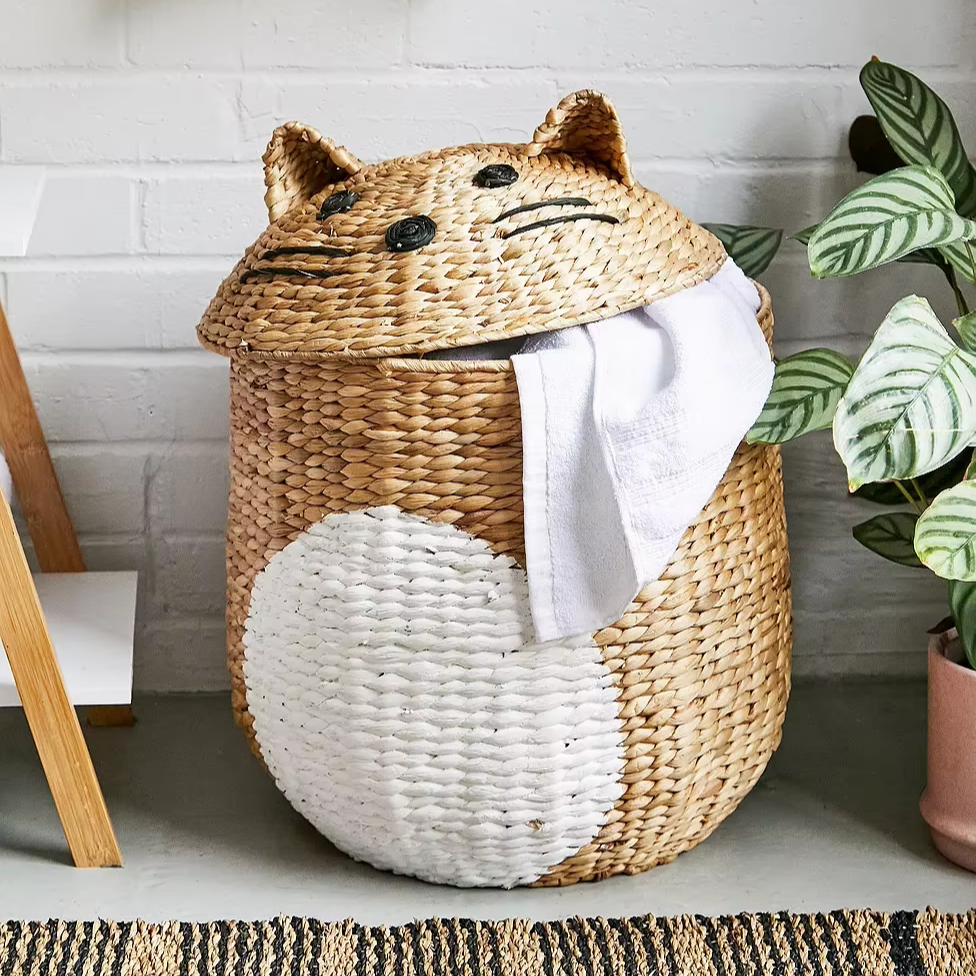 Cat Shaped Storage Basket Woven Home accessories Natural materials that are safe for health and aesthetically pleasing wholesale 5