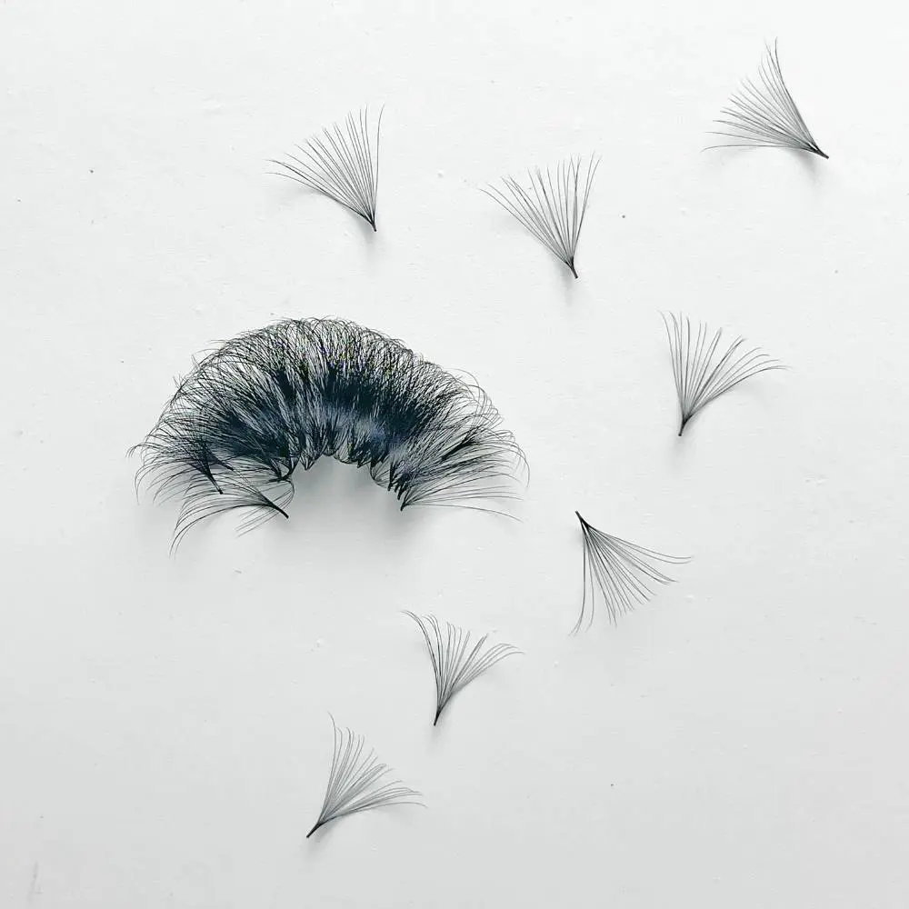 20D-0.03-16mm Good Retention Loose Lashes 1000Fan Mix Tray Faux Mink Lash Extension Human Hair Custom Logo Viet Nam Manufacturer 6