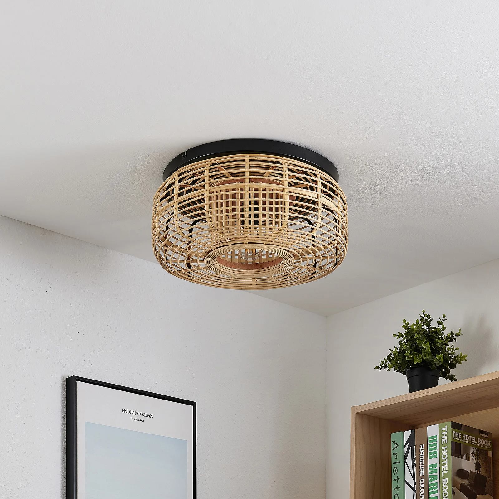 Ceiling light rattan lampshade, Lamps made from handmade materials, home decoration accessories, wholesale. 6