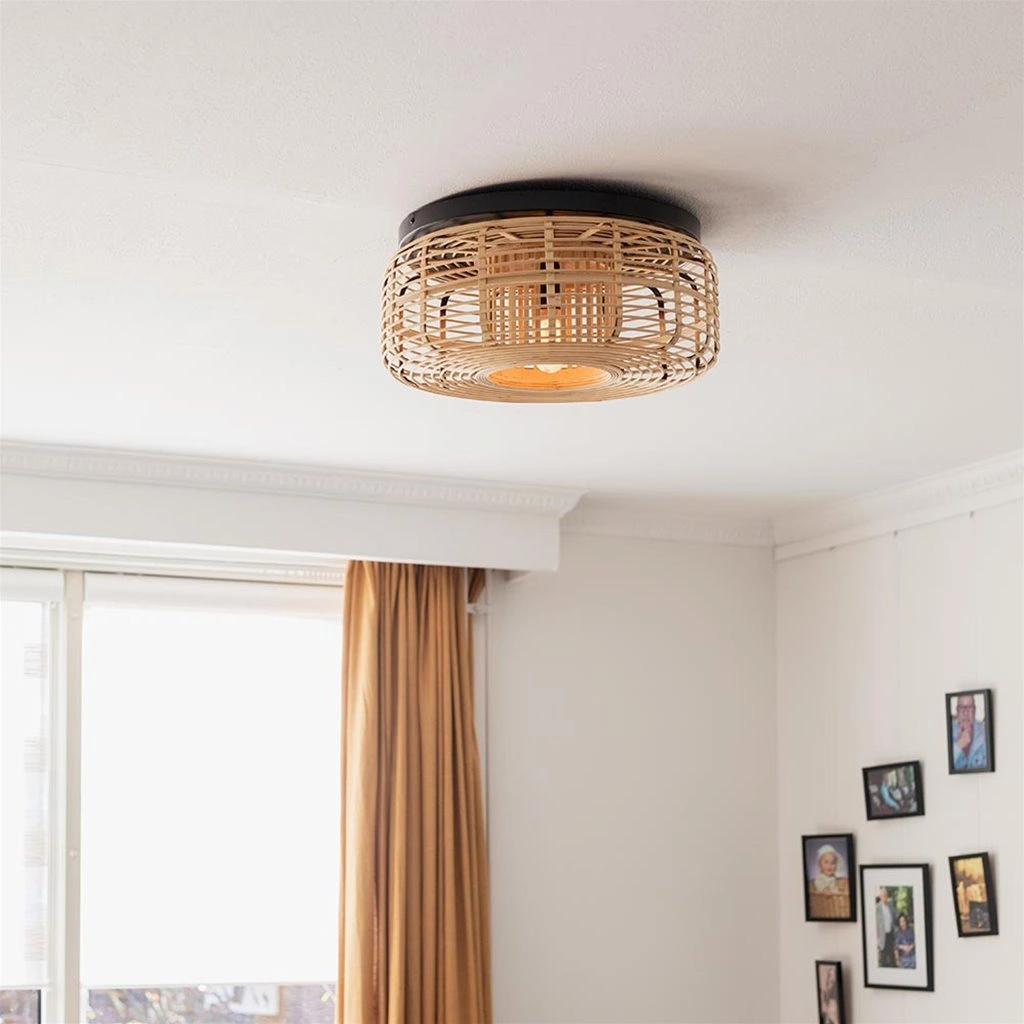 Ceiling light rattan lampshade, Lamps made from handmade materials, home decoration accessories, wholesale. 4