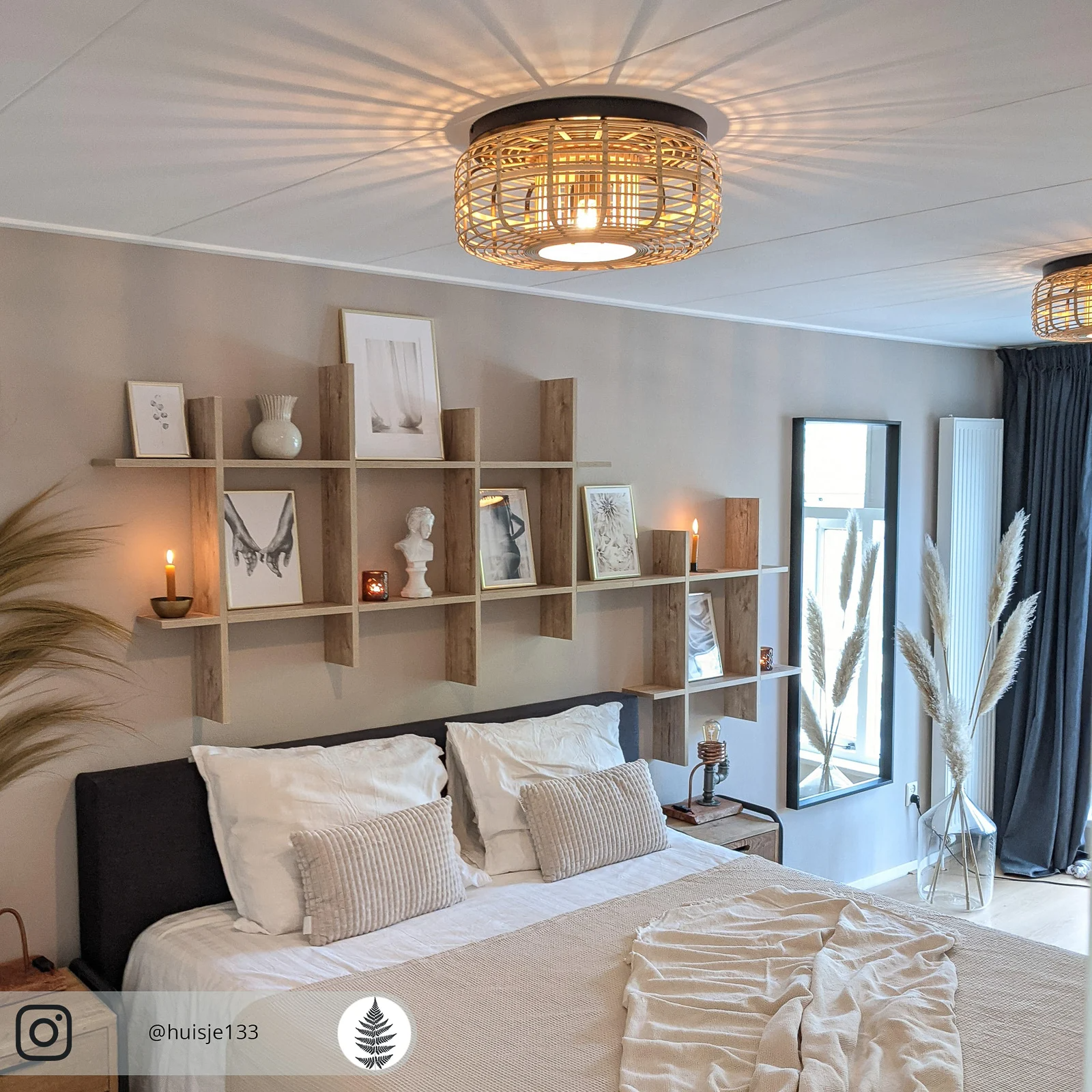 Ceiling light rattan lampshade, Lamps made from handmade materials, home decoration accessories, wholesale. 5