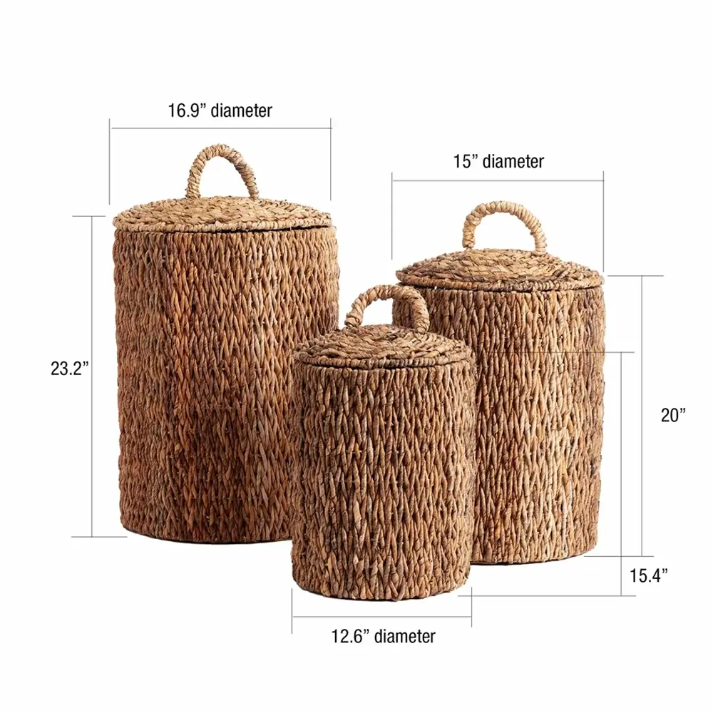 Customizable Water Hyacinth Storage Baskets Wholesale Durable Non-Toxic Handwoven Design Perfect For Indoor And Outdoor Use 3