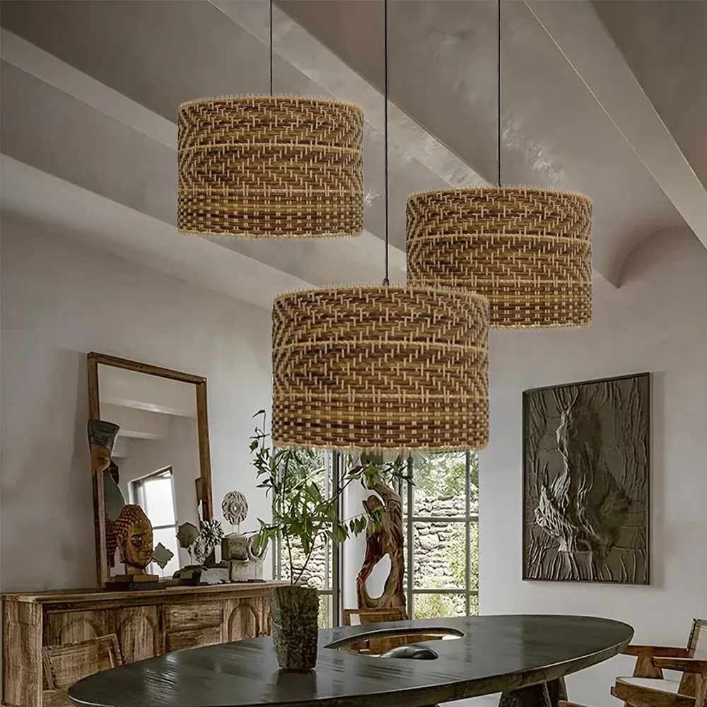 Dining Room Rattan Pendant Light Fixtures Lamps made from handmade materials, home decoration accessories, wholesale. 4