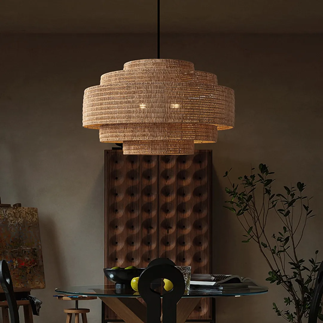 Dining Table Rattan Pendant Light, Lamps made from handmade materials, home decoration accessories, wholesale. 2