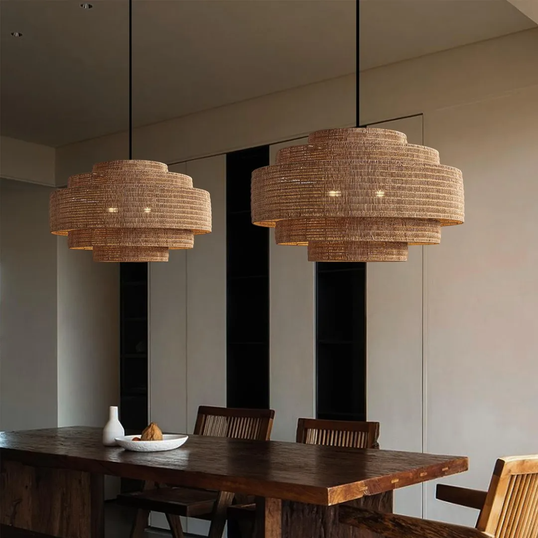 Dining Table Rattan Pendant Light, Lamps made from handmade materials, home decoration accessories, wholesale. 3