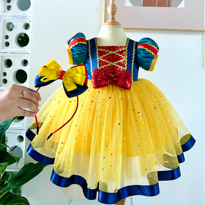 Disney Dress Snow White Dress with Formed Straps Girl's Clothing Girls Dresses Princess High Quality Factory Price OEM ODM Service Made In Vietnam  3