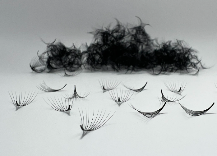 Premade Loose Fans And Line Fans 10D Korean PBT Narrow Pointy Base Premade Fan Eyelash Extension Factory Heat Bonded Nature Looking  8