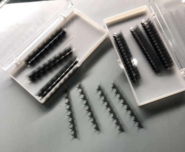 Premade Loose Fans And Line Fans 10D Korean PBT Narrow Pointy Base Premade Fan Eyelash Extension Factory Heat Bonded Nature Looking  2