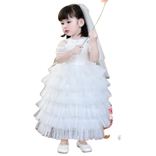 Factory Wholesale Princess Dress for Girls Baby Girl Party Dress with Long Style & Bow Decoration for Children 1
