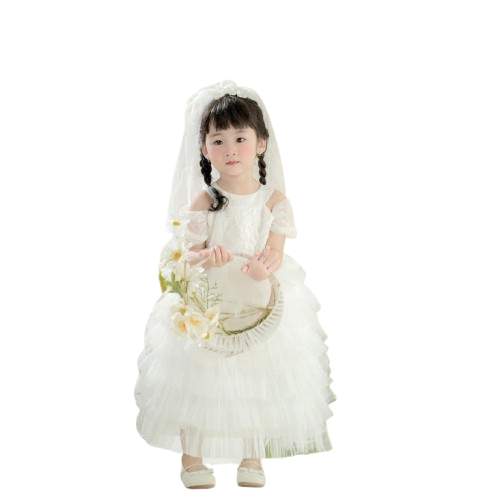 Factory Wholesale Princess Dress for Girls Baby Girl Party Dress with Long Style & Bow Decoration for Children 6