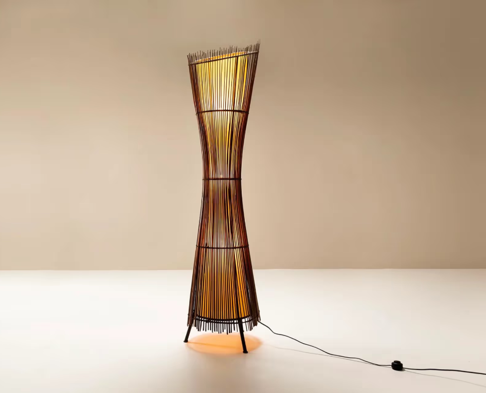 Floor lamp made of bamboo, Lamps made from handmade materials, home decoration accessories, wholesale. 5
