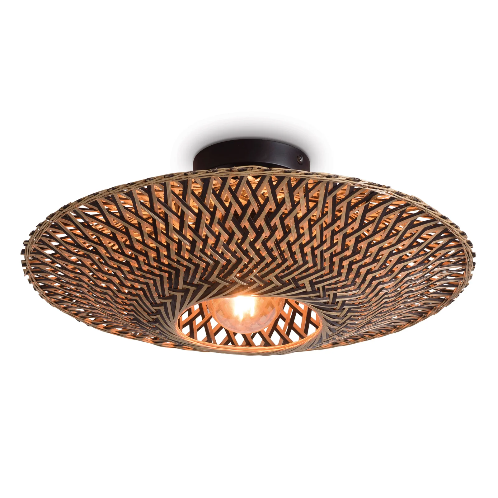 Flying saucer shaped bamboo ceiling light, Lamps made from handmade materials, home decoration accessories, wholesale. 1