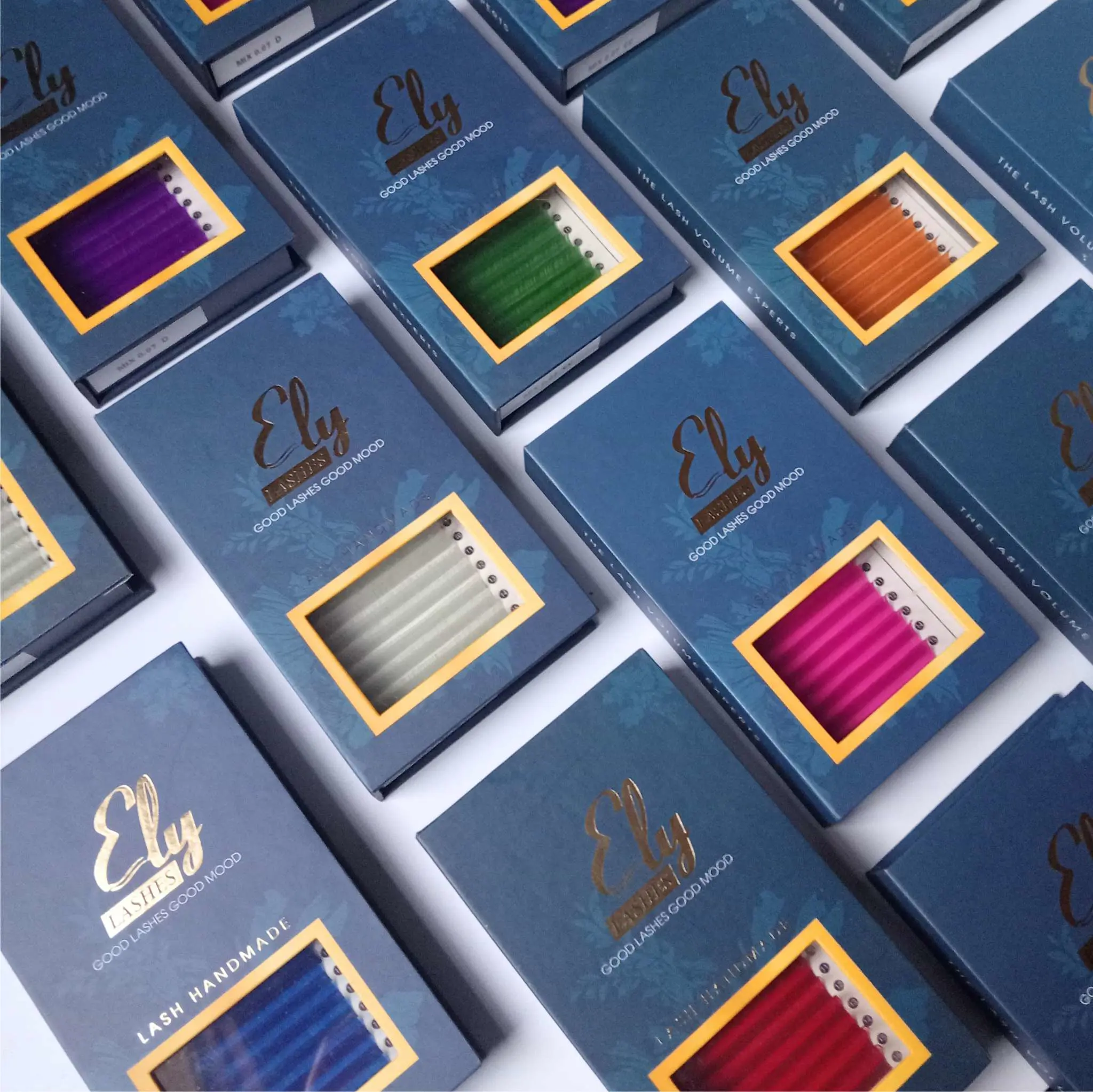 Good Factory Price Color Cashmere Lash Extensions Customized Packaging As Request Eyelash Extensions  12- 16 rows Mix Length 3