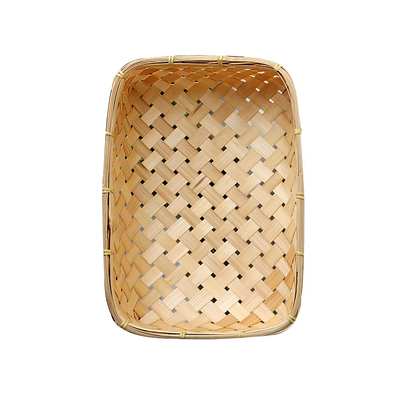 Hand woven bamboo basket for holding bread and fruit, objects. Fashionable design, exquisite and durable. 3
