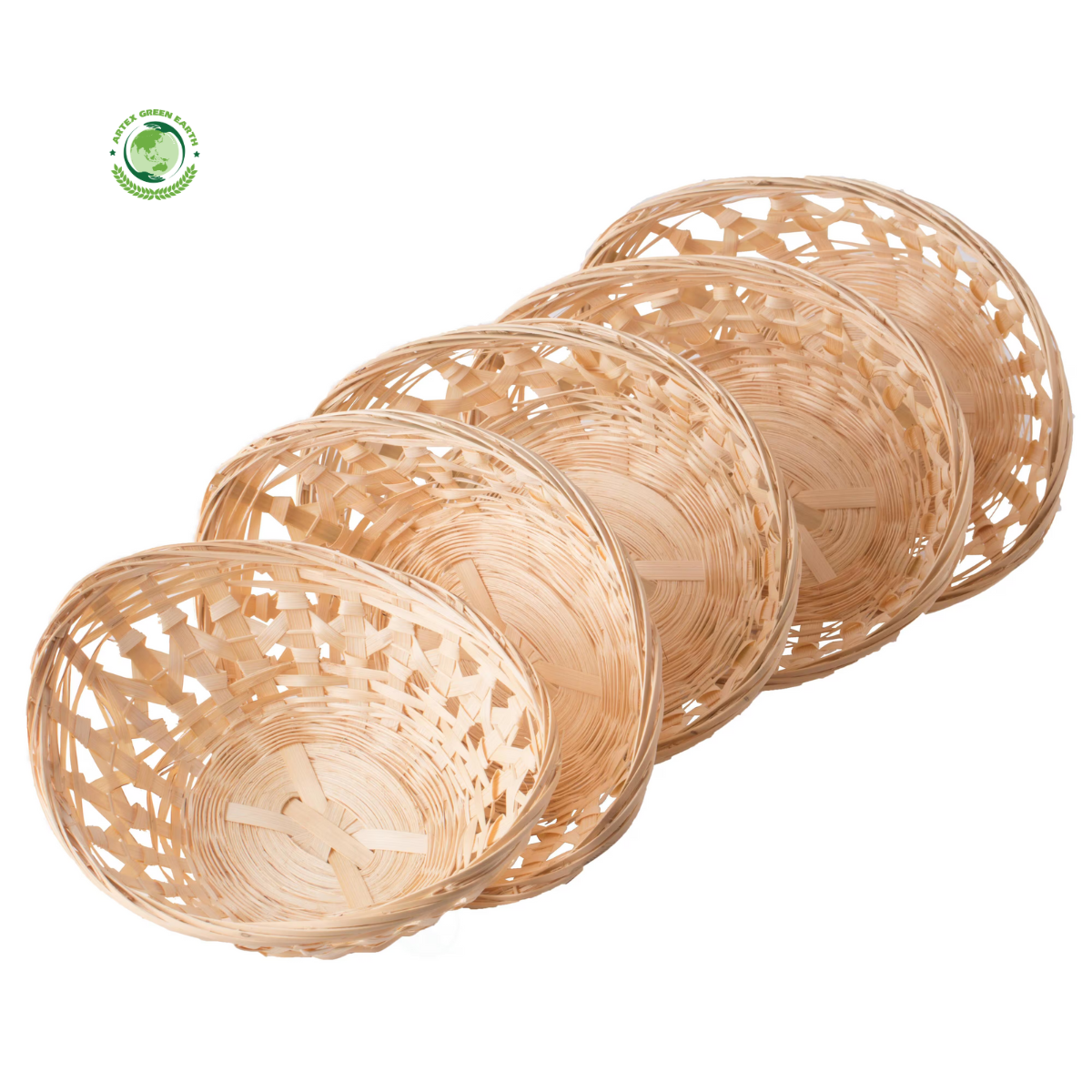 Hand woven bamboo basket, trays for holding bread and fruit, objects. Fashionable design, exquisite and durable. 4