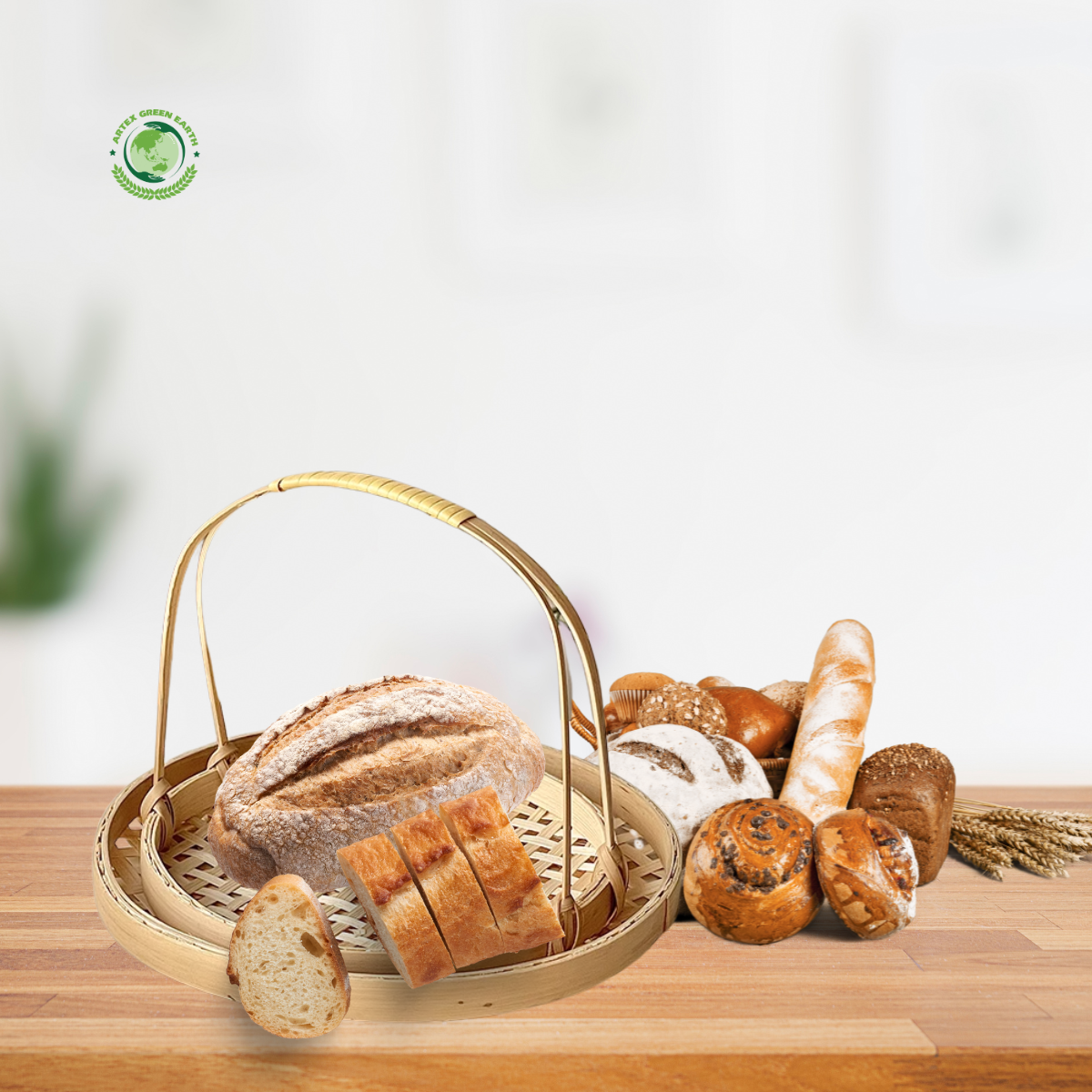 Hand-woven bamboo bread basket, storage basket Fashionable design, simple but sophisticated 1