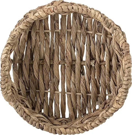 Hand woven basket rattan bamboo water hycinth seagrass basket for holding bread and fruit, objects Fashionable round 1