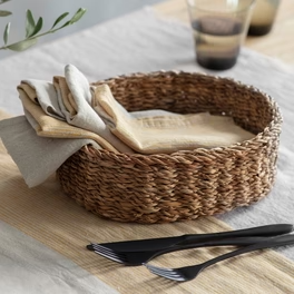 Hand woven basket rattan, bamboo, water hycinth, seagrass oval basket for holding bread and fruit, objects. Fashionable 2