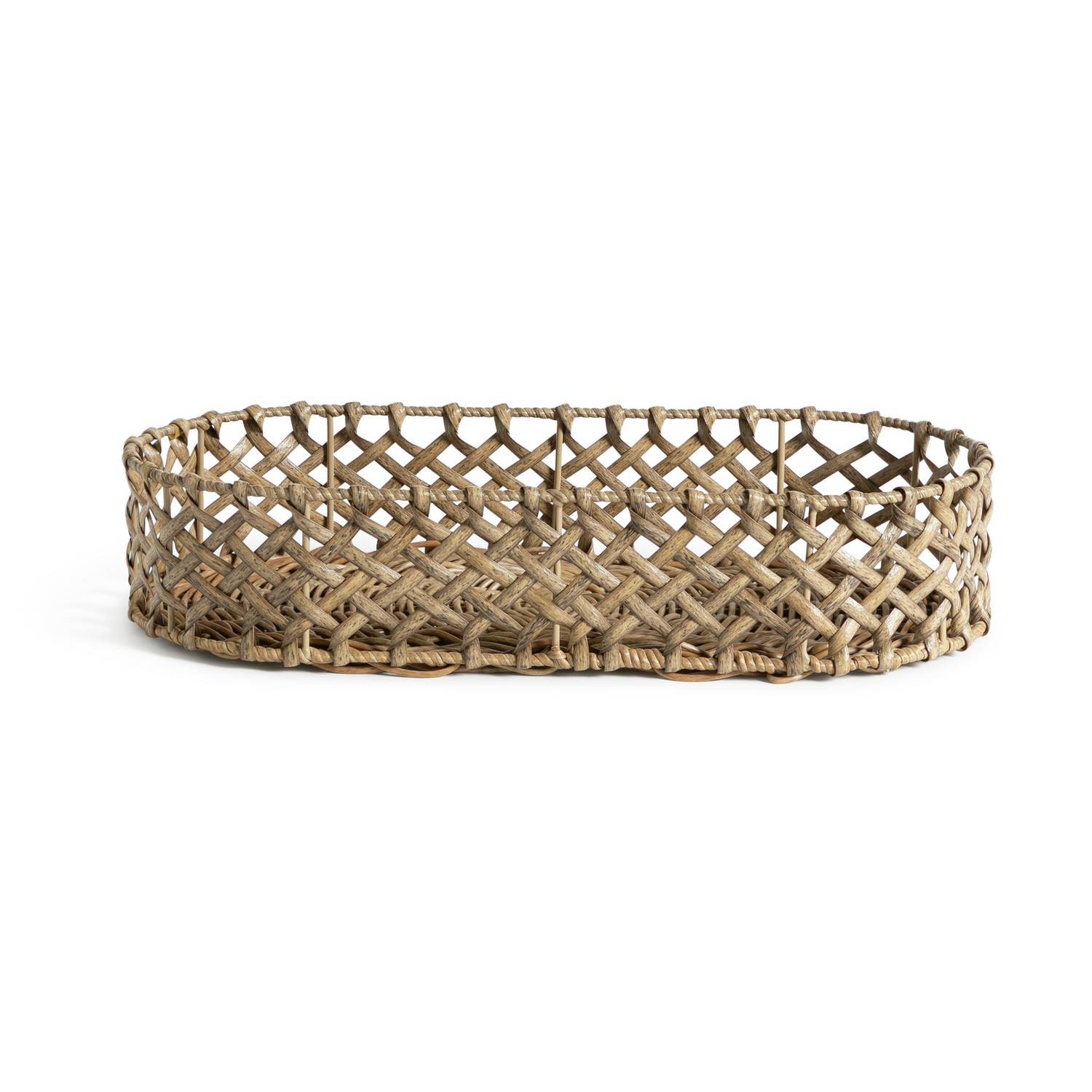 Hand woven basket rattan, bamboo, water hycinth, seagrass oval basket for holding bread and fruit, objects Fashionable. 2