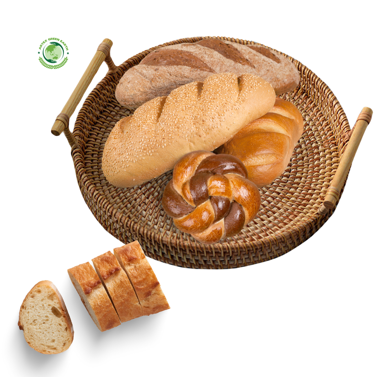Hand woven basket rattan, bamboo, water hycinth, seagrass oval basket for holding bread and fruit, objects. Fashionable 2