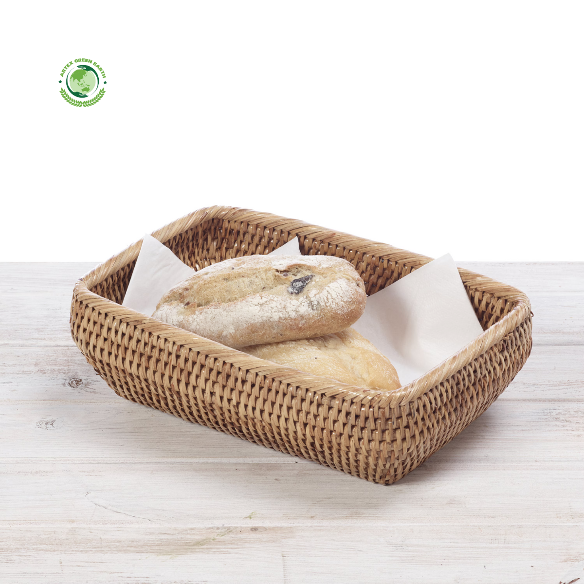 Hand-woven basket/tray made of rattan, bamboo, water hyacinth, seagrass for bread, fruit, fashion items, table decoration 1