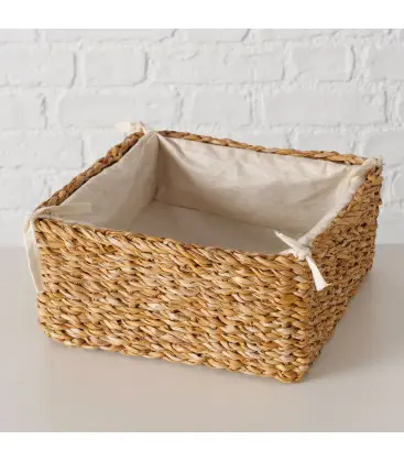 Hand-woven baskets box made of rattan, bamboo, water hyacinth, and seagrass for bread, fruit, fashion items, table decoration 5