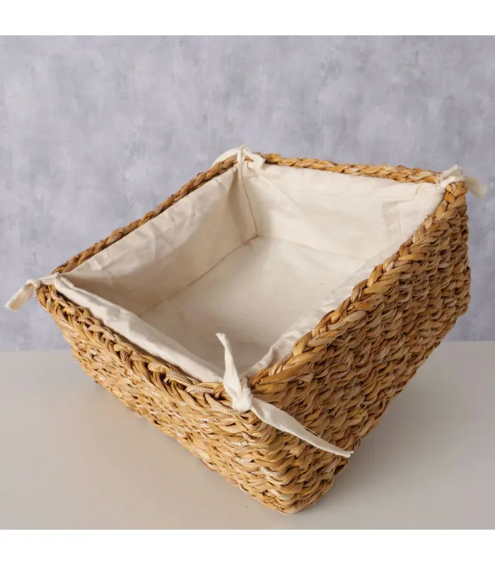 Hand-woven baskets box made of rattan, bamboo, water hyacinth, and seagrass for bread, fruit, fashion items, table decoration 4
