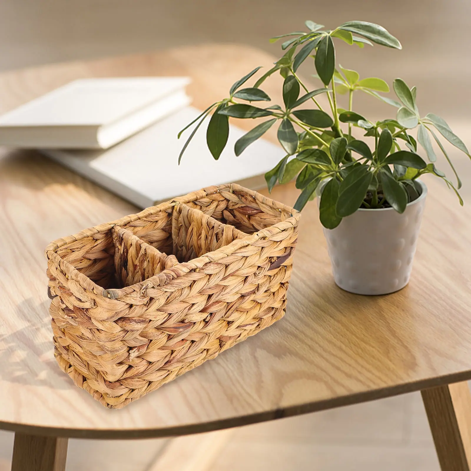 Hand woven rattan, bamboo, seagrass water hycinth, seagrass basket trinket Box,  spoon box 2