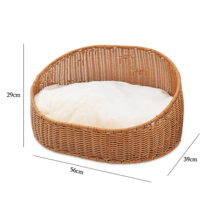 Handmade Natural Rattan Round Pet House, Pet accessories made from natural materials and stylish home decoration, Wholesale. 2