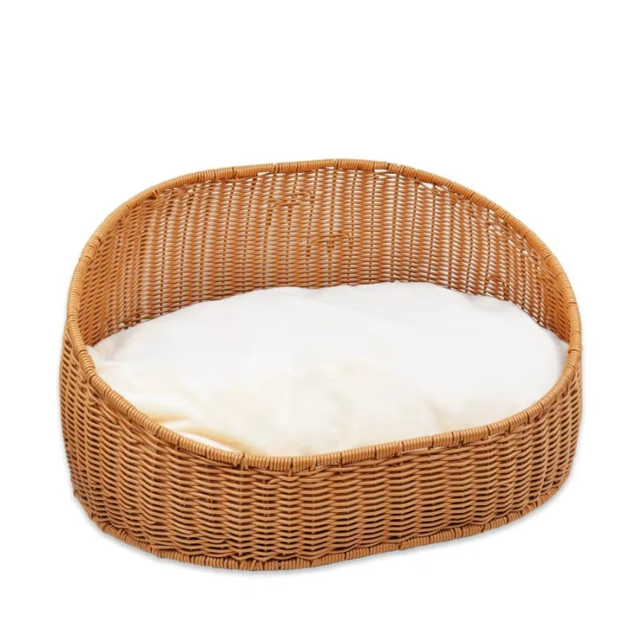Handmade Natural Rattan Round Pet House, Pet accessories made from natural materials and stylish home decoration, Wholesale. 1