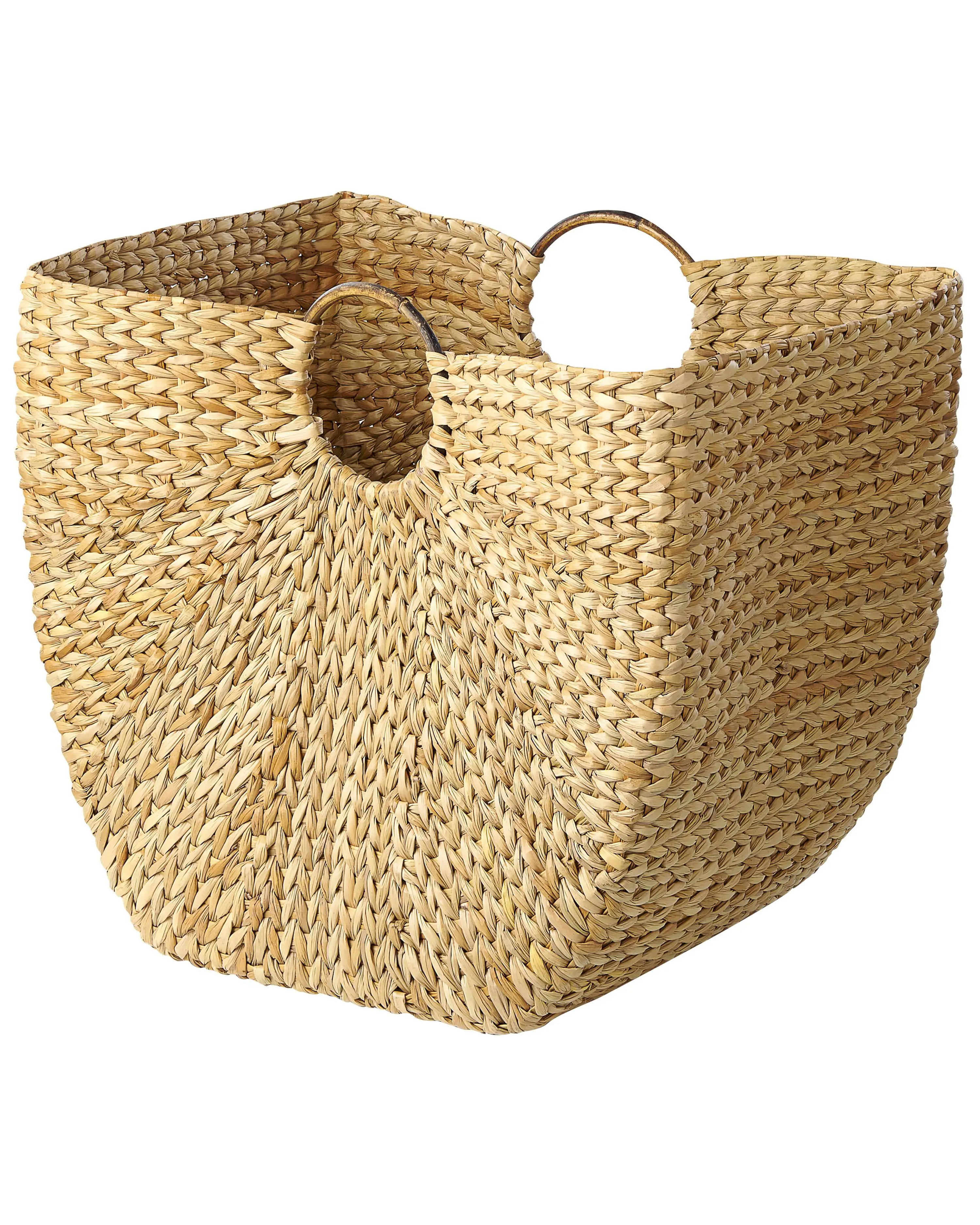 Handwoven water hyacinth basket with handle Natural accessories home organization accessory highly aesthetic wholesale available 2