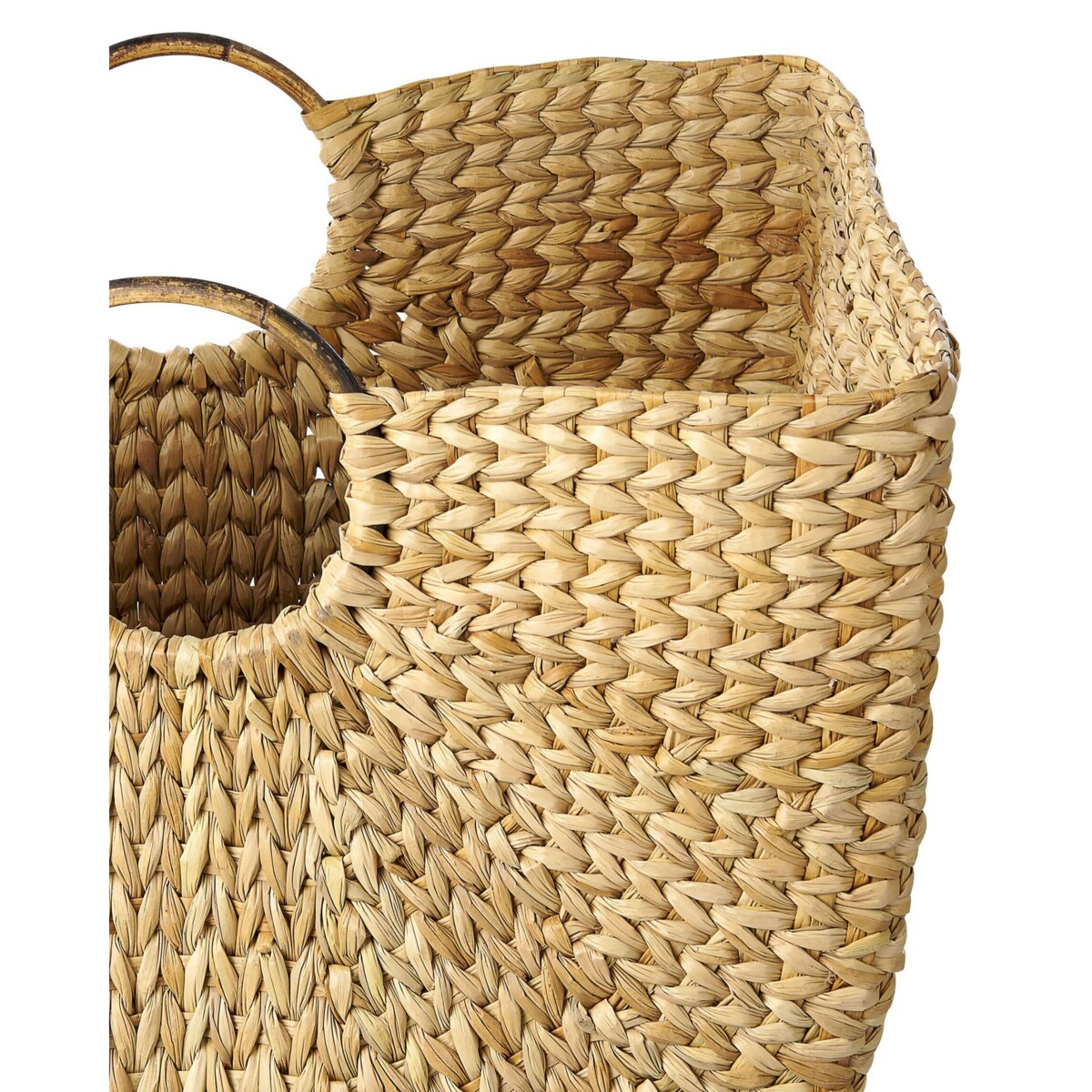 Handwoven water hyacinth basket with handle Natural accessories home organization accessory highly aesthetic wholesale available 4