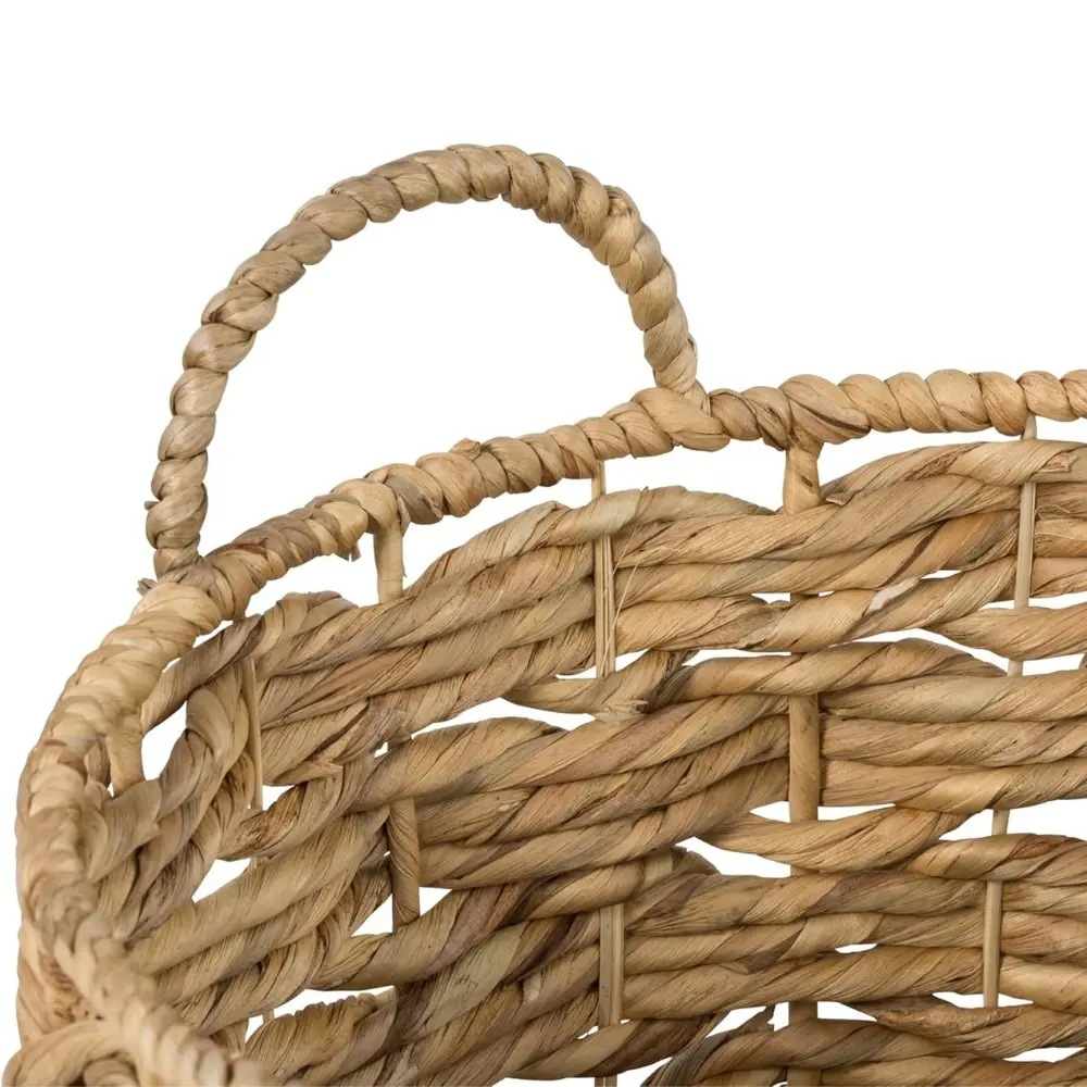 Handwoven Water Hyacinth Basket with Strong Handles Durable Ideal for Planter Cover Flower Arrangement Storage for Clothes 5