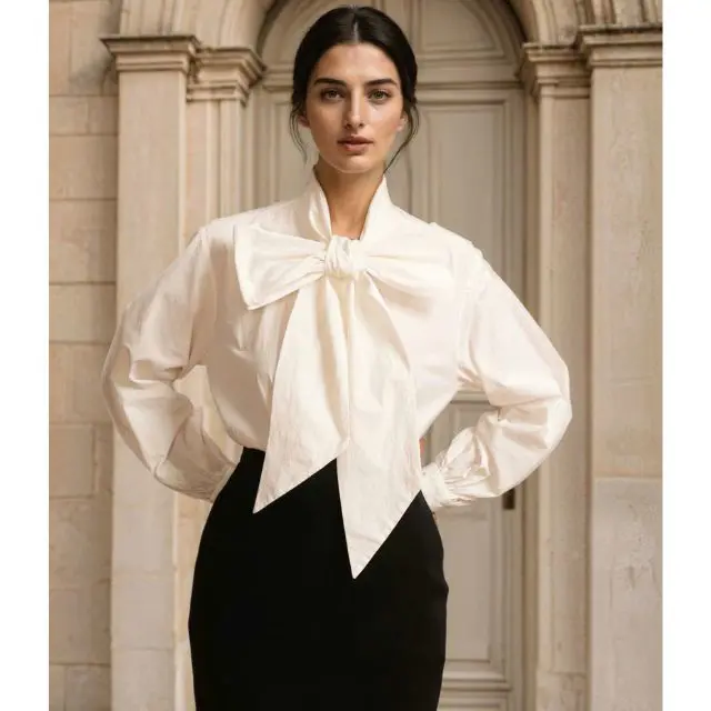 High Quality Fabric Charming Fall Collection Moonlight Blouse Women's Clothing Ladies Elegant Style Made In VietNam 2