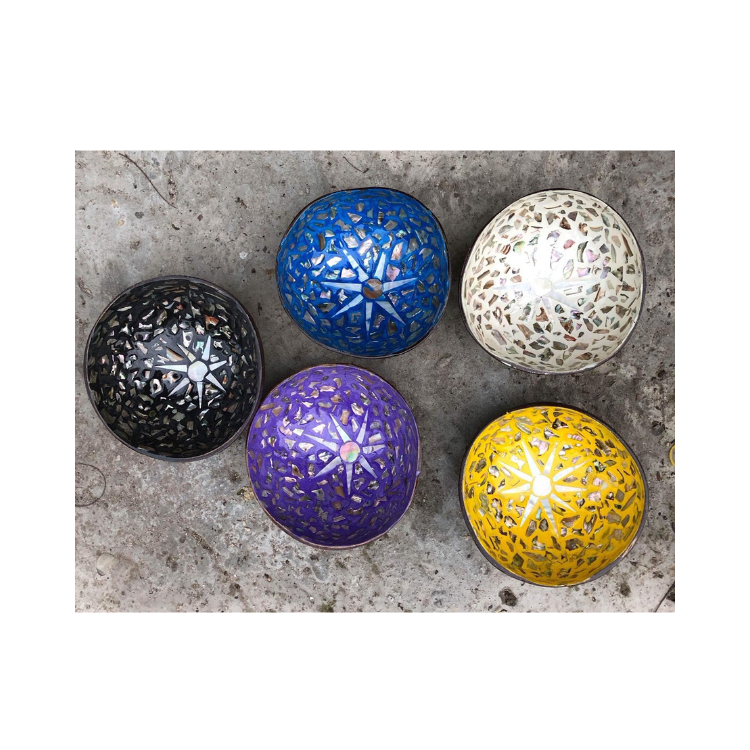 High Quality Handmade Lacquer Bowl with round Seashell Pattern Custom Size Storage Basket Kitchen Directly Vietnam Manufacturer 6