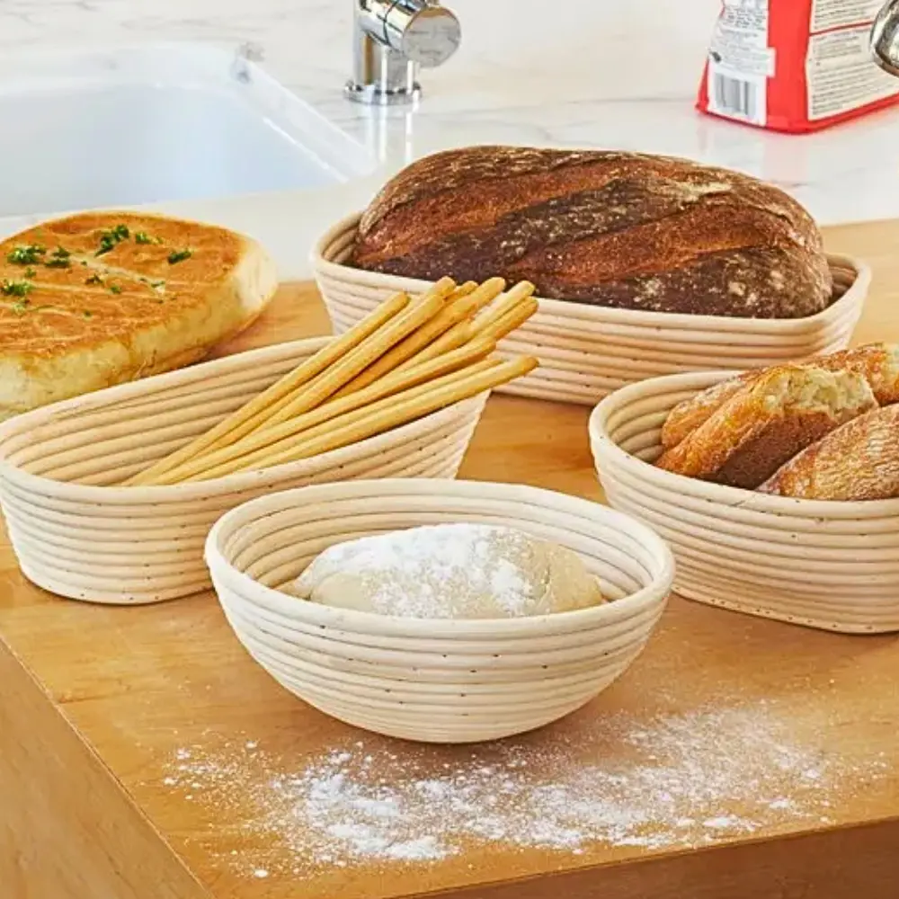 Home Decor Round Bamboo Storage Basket Loaf Storage Baskets For Organizing Kitchen Item Fast Delivery OEM ODM Made In Vietnam 5