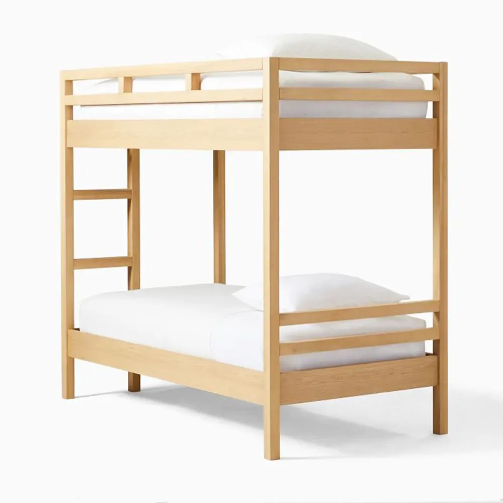 Modern Home Furniture Solid Pine Wood Bunk Bed Frame with Storage Simply Elegant Design by Vietnam Maker 2
