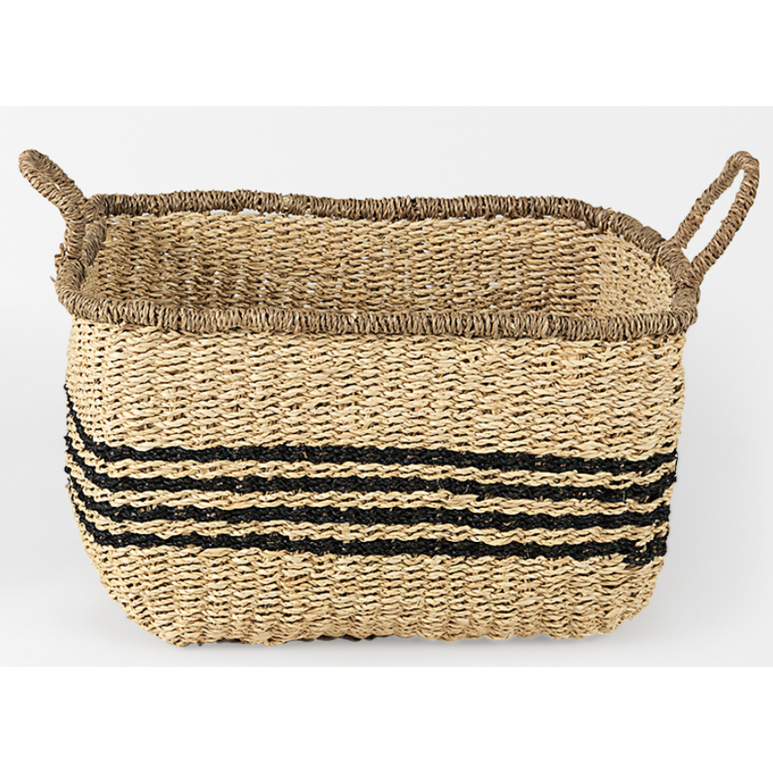 Multi-purpose seagrass basket with handle, home organization accessory, highly aesthetic, wholesale available. 1