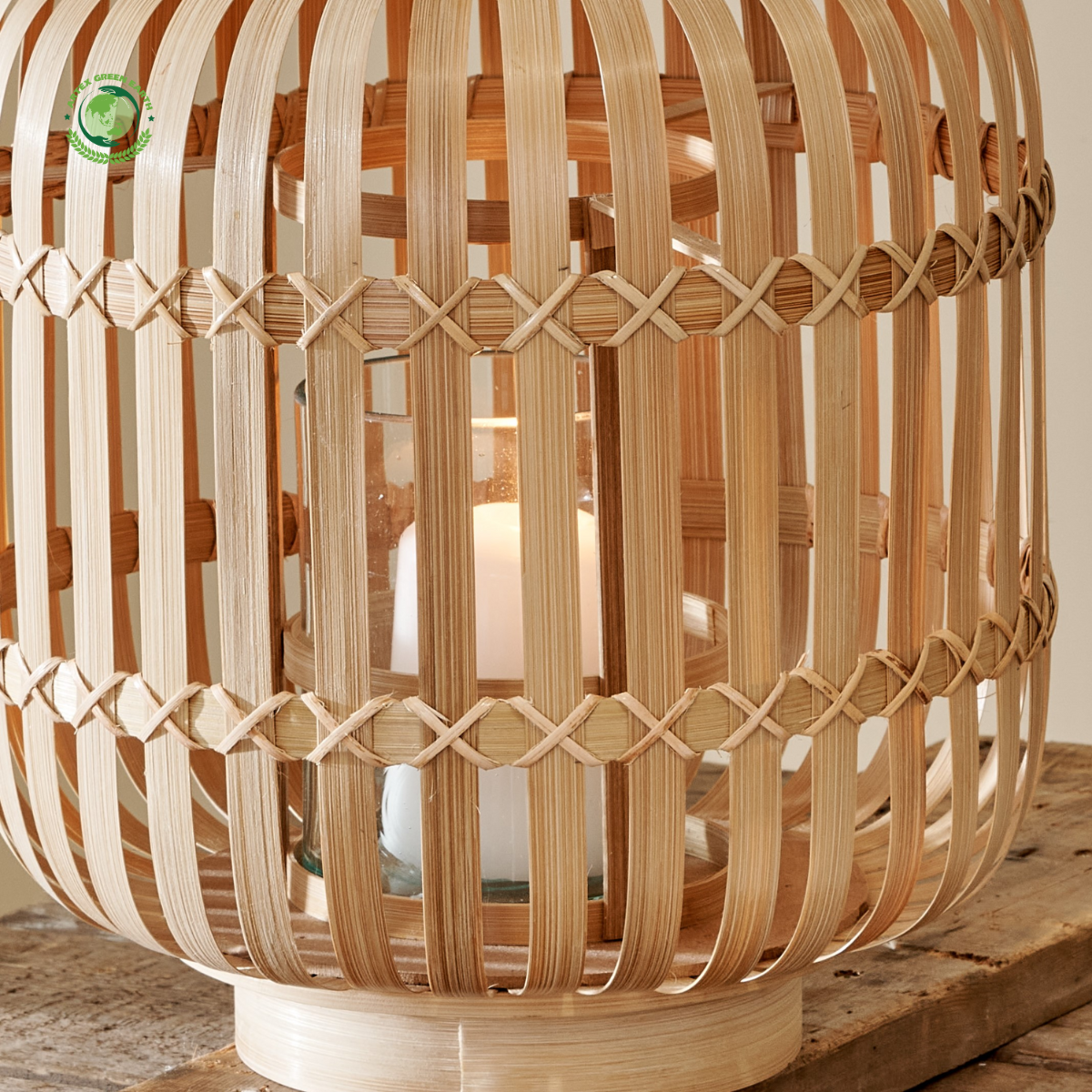 Natural Bamboo Hurricane Lantern, Bamboo lantern, Handmade Bamboo Lamp, Eco-Friendly Home Decor, Wholesale. 3
