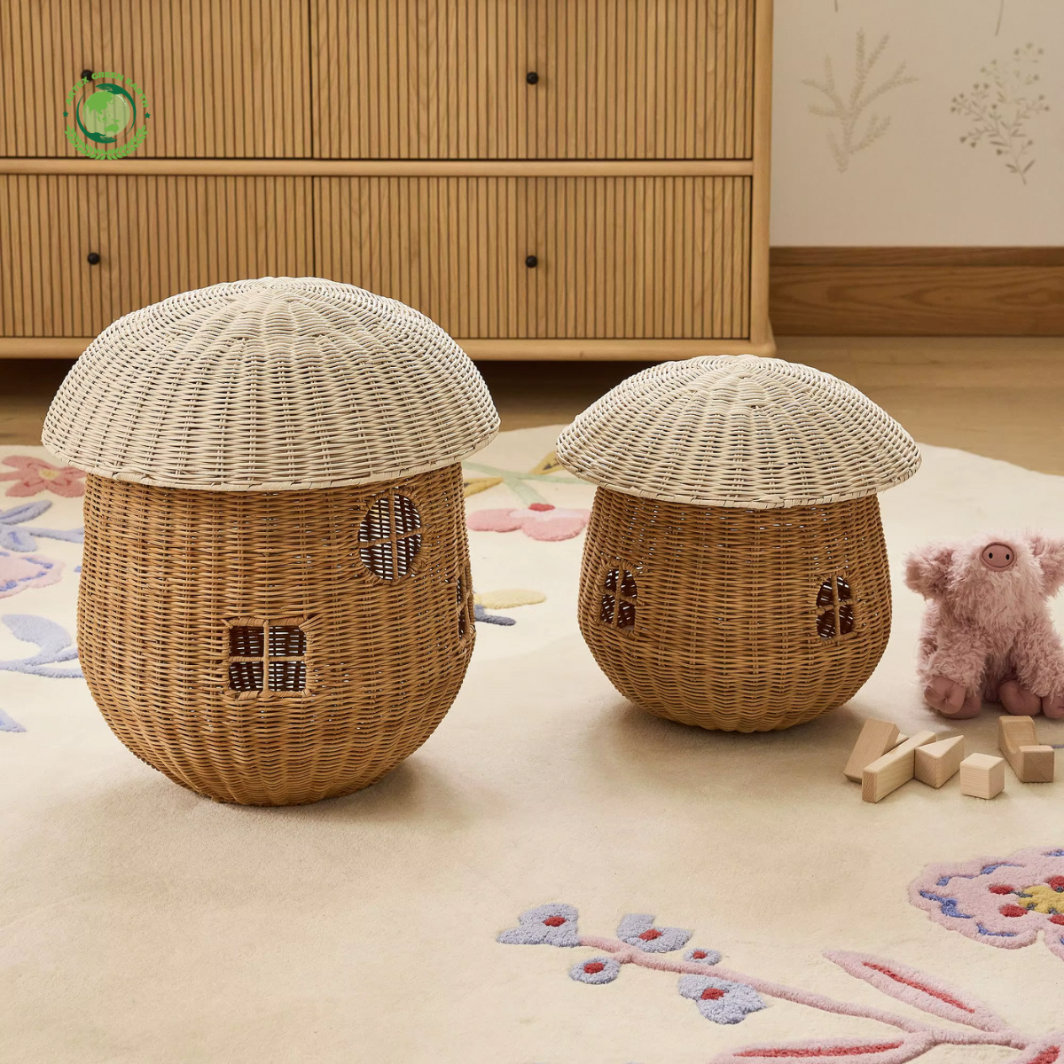 Natural Handwoven Basket, Home accessories, Natural materials that are safe for health and aesthetically pleasing, wholesale. 4