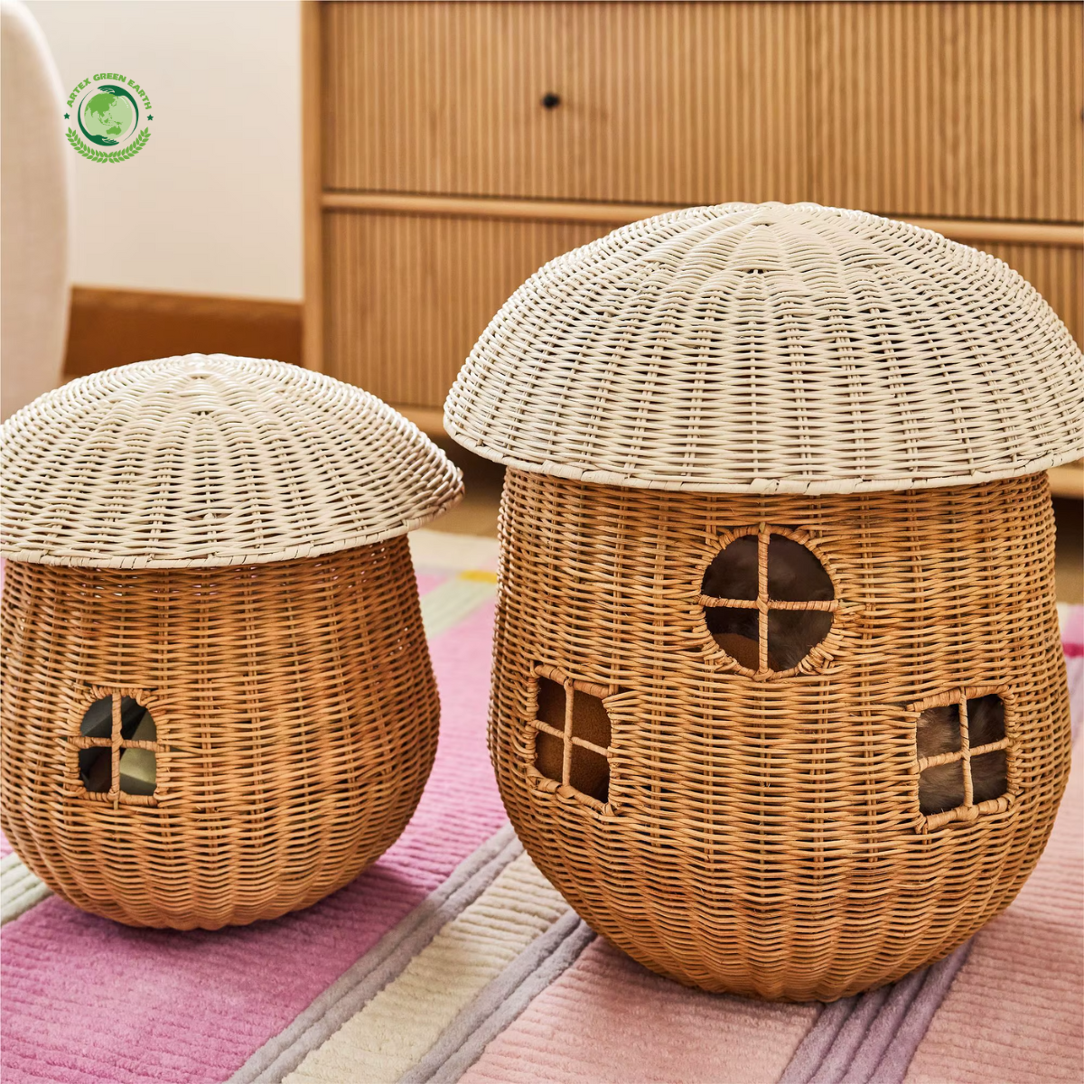 Natural Handwoven Basket, Home accessories, Natural materials that are safe for health and aesthetically pleasing, wholesale. 3