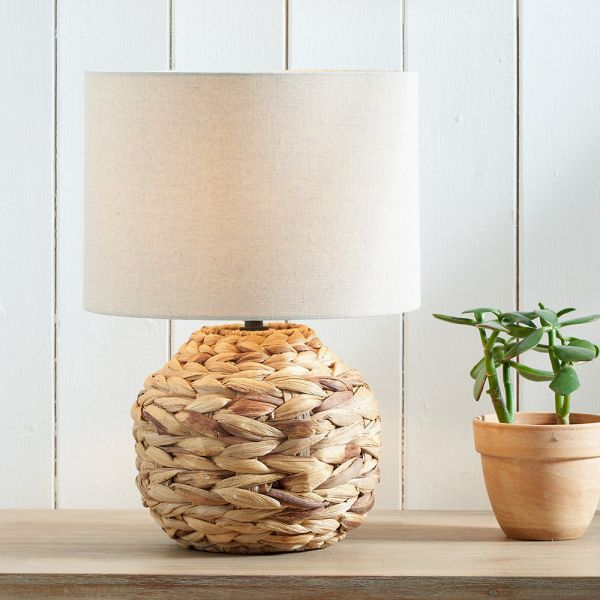 Natural Plaited Water Hyacinth Table Lamp, Lamps made from handmade materials, home decoration accessories, wholesale. 6