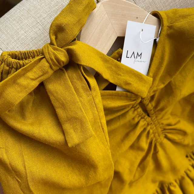Competitive Price Casual New Sexy Puff Sleeve Long A-line Dresses  Cotton Linen Dresses Women Elegant OEM ODM  Made In Vietnam Manufacturer 7