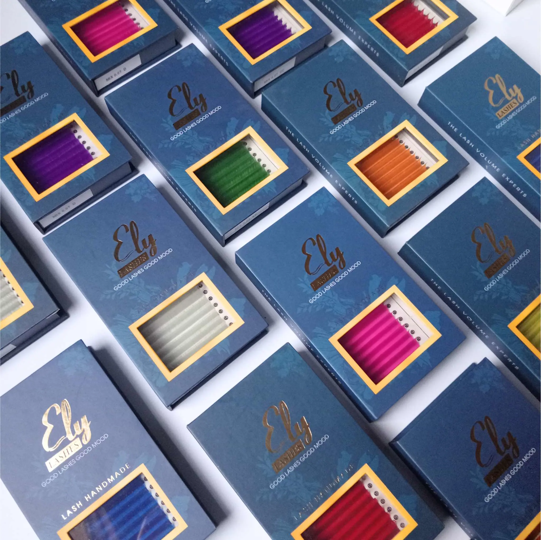 New Trendy Colored Lash Extension Trays Cashmere Branding Customization Classic Lash Extensions Trays 0.07 Mix C D Eyelashes 7