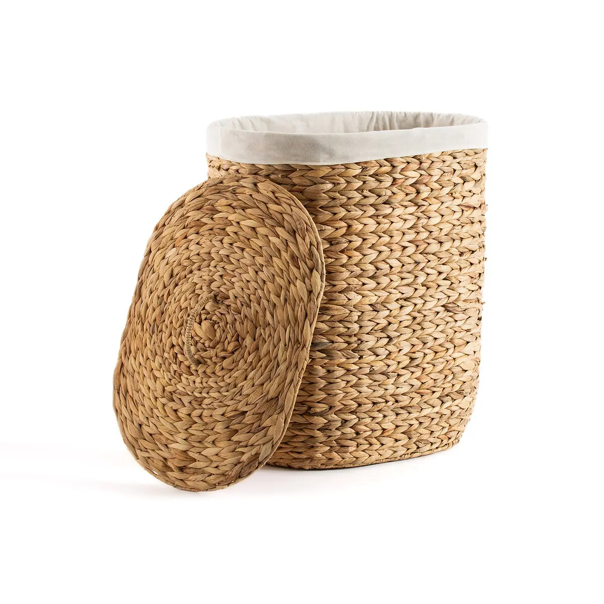 Oval storage basket with lid, home organization accessory highly aesthetic, wholesale available. 2