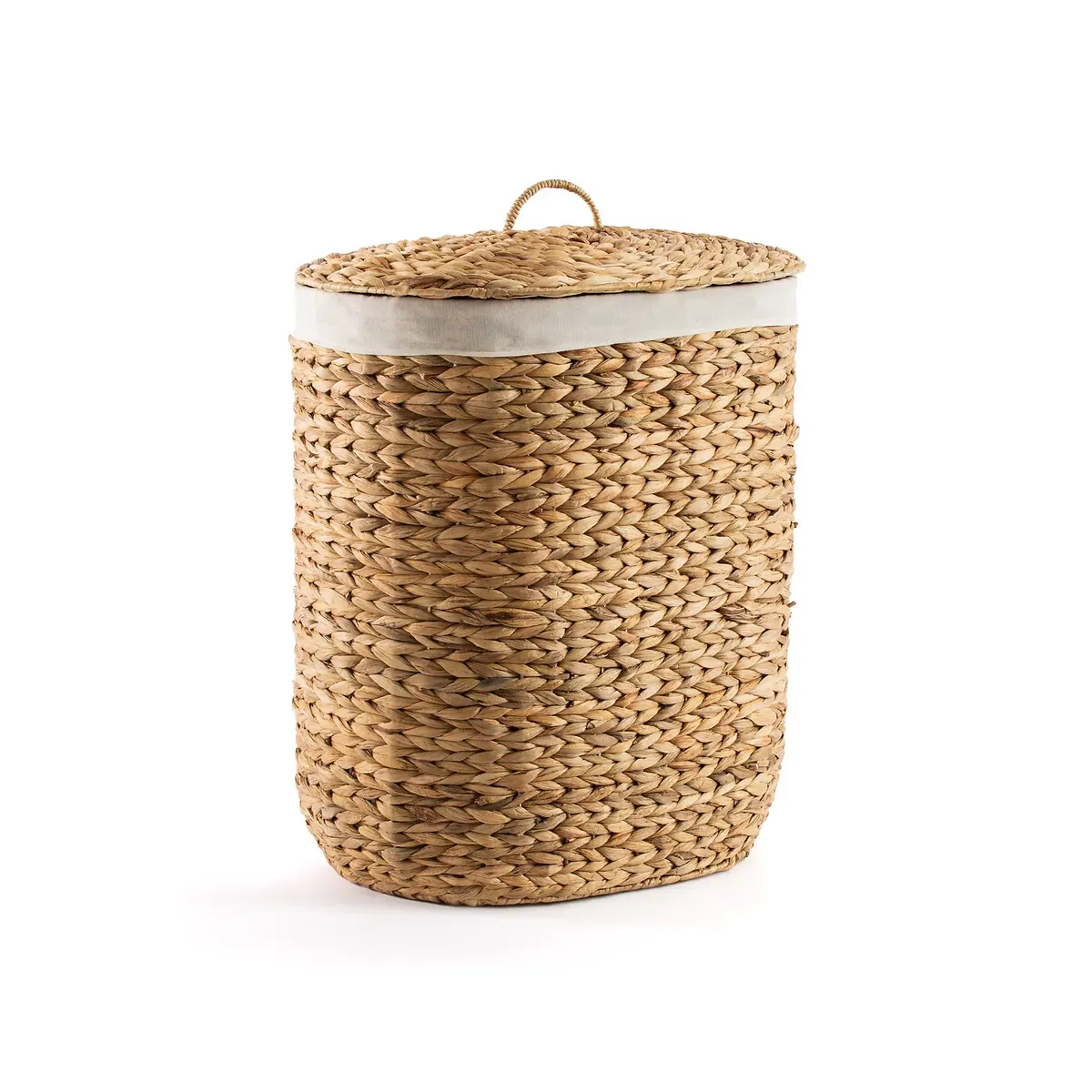 Oval storage basket with lid, home organization accessory highly aesthetic, wholesale available. 1