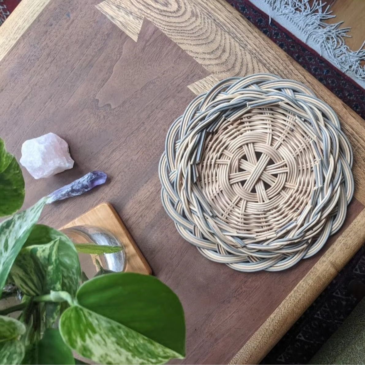 Pot coaster, trivet Rattan is made from natural, eco-friendly materials, heat-resistant, durable, and beautiful. 1