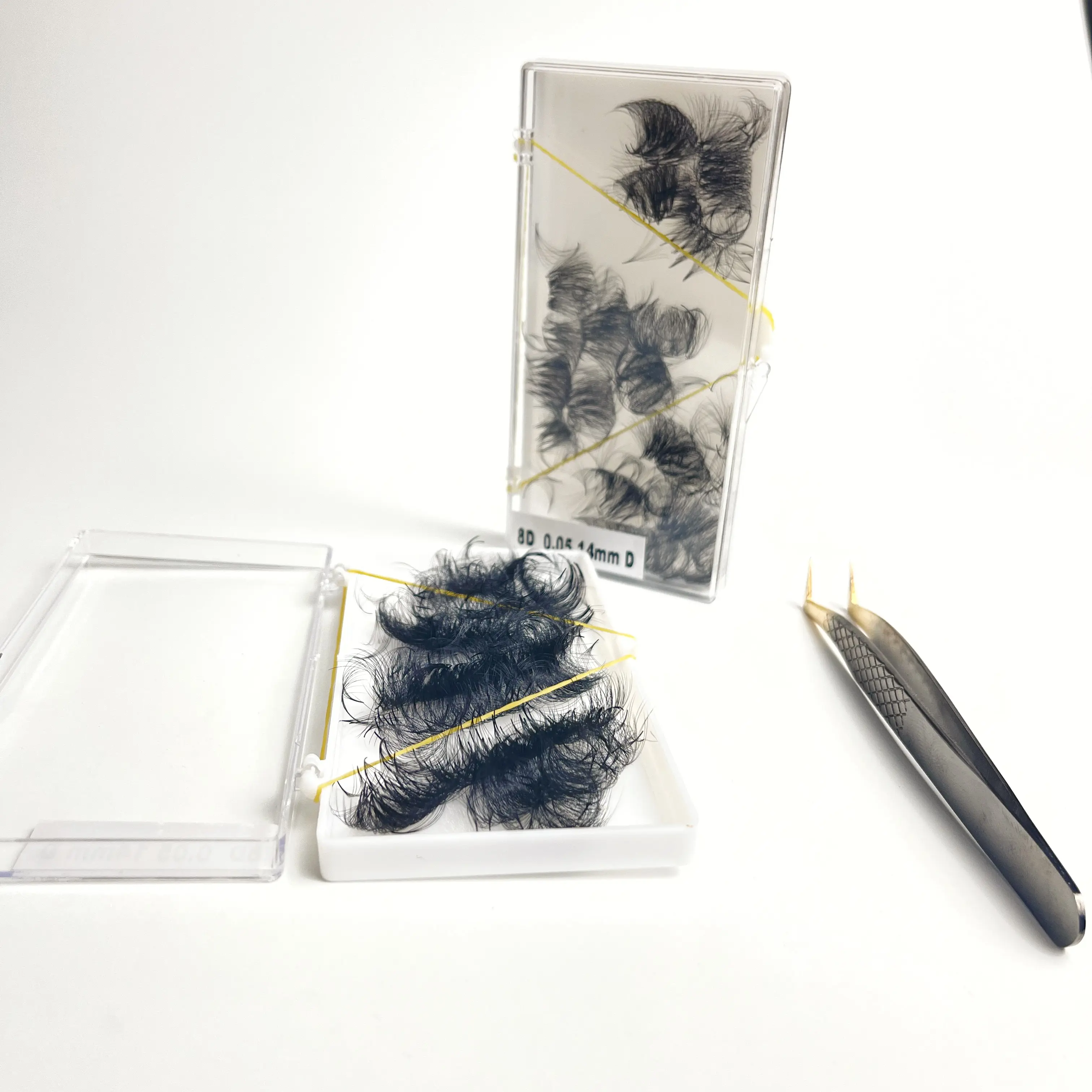 Premium Premade Fans Eyelashes Extensions Private Label Support OEM ODM As Request Individual Eyelash Natural Look Mix Length 3